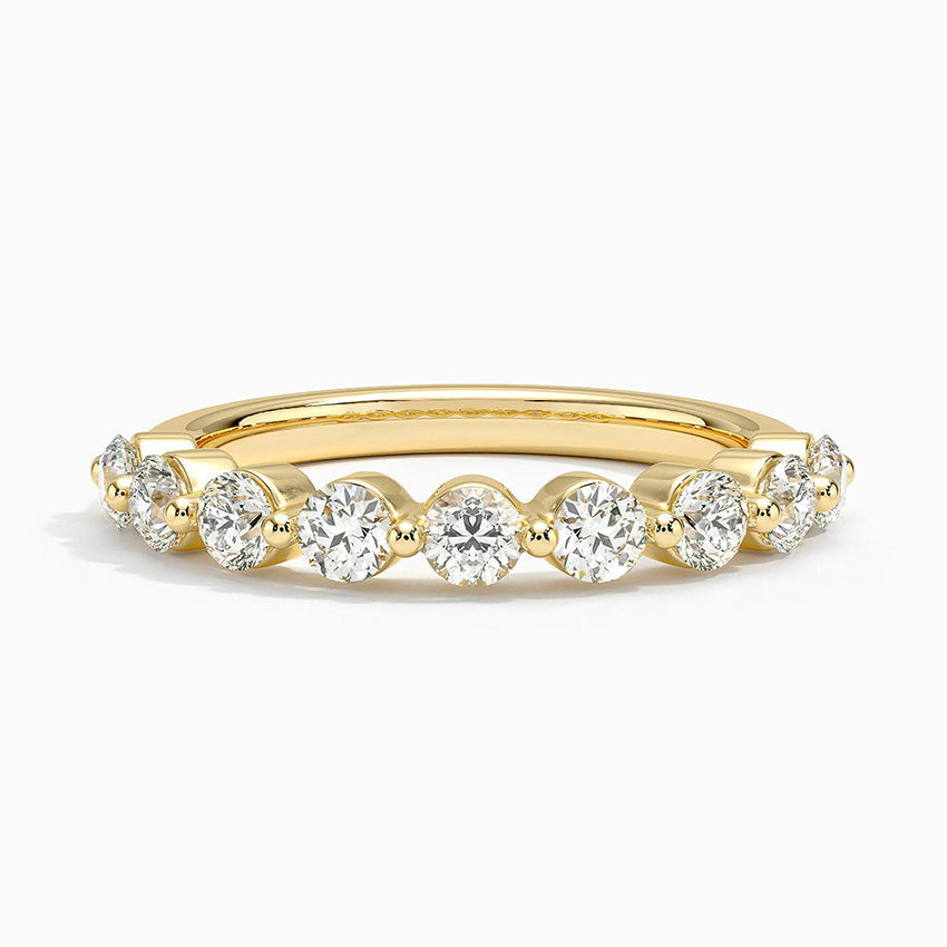 Half Eternity Lab Grown Diamond Ring Band 18K Gold - Reverie