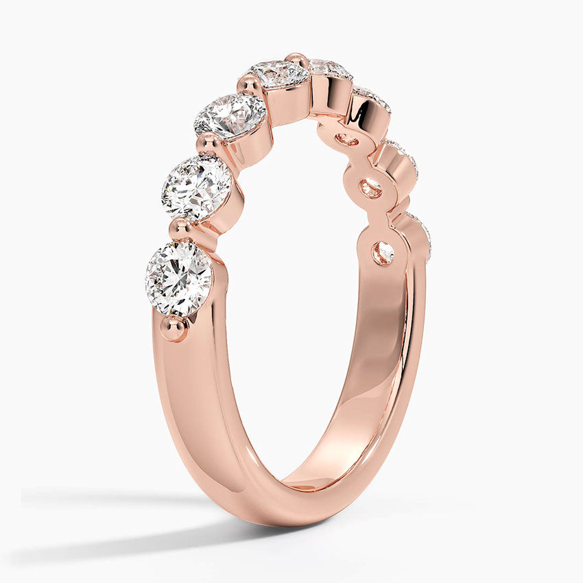 Half Eternity Lab Grown Diamond Ring Band 18K Gold - Reverie