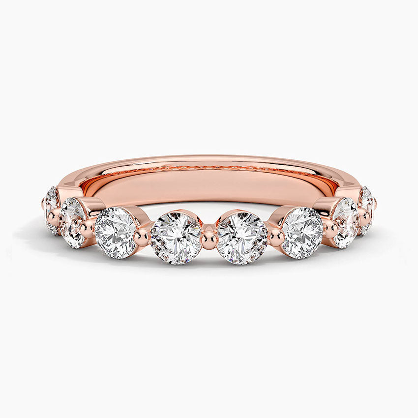 Half Eternity Lab Grown Diamond Ring Band 18K Gold - Reverie