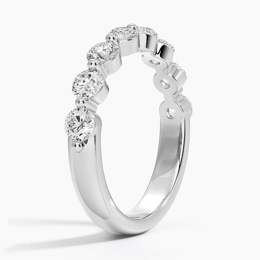 Half Eternity Lab Grown Diamond Ring Band 18K Gold - Reverie