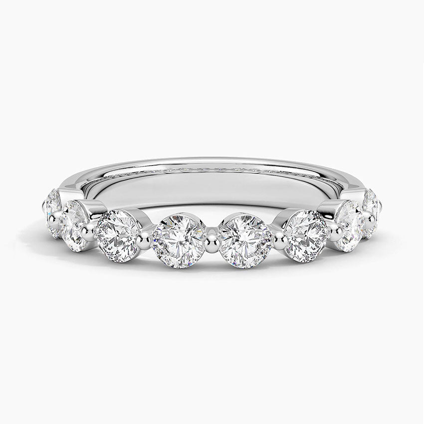 Half Eternity Lab Grown Diamond Ring Band 18K Gold - Reverie