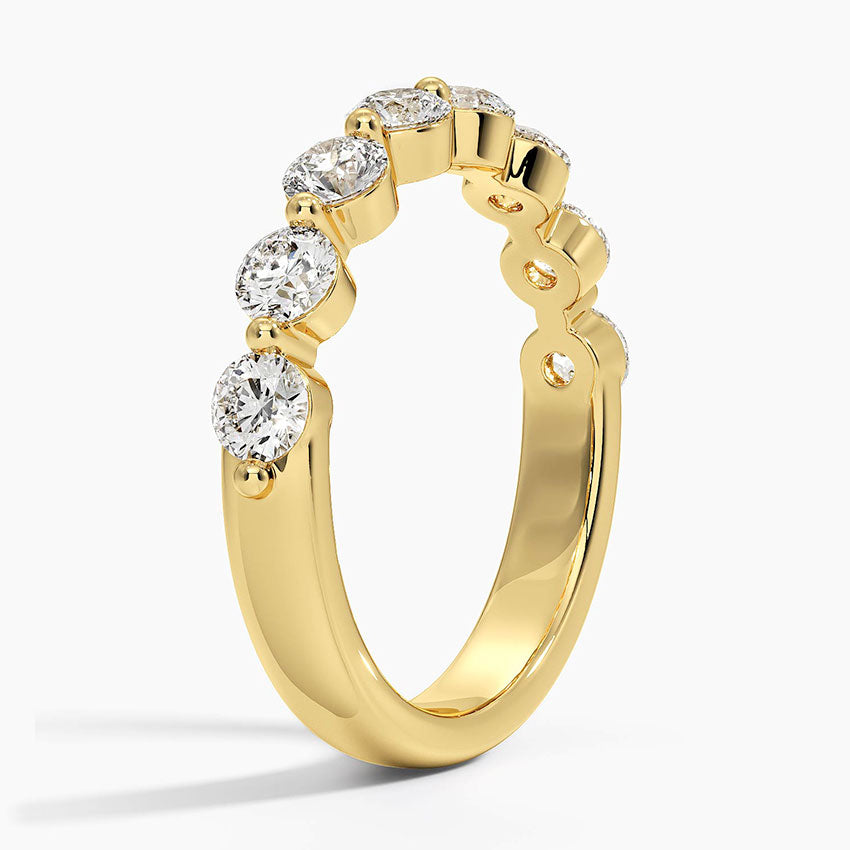 Half Eternity Lab Grown Diamond Ring Band 18K Gold - Reverie