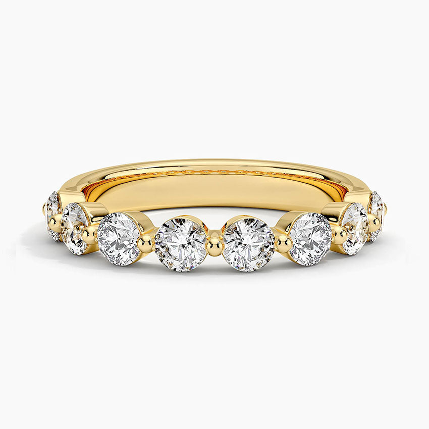 Half Eternity Lab Grown Diamond Ring Band 18K Gold - Reverie
