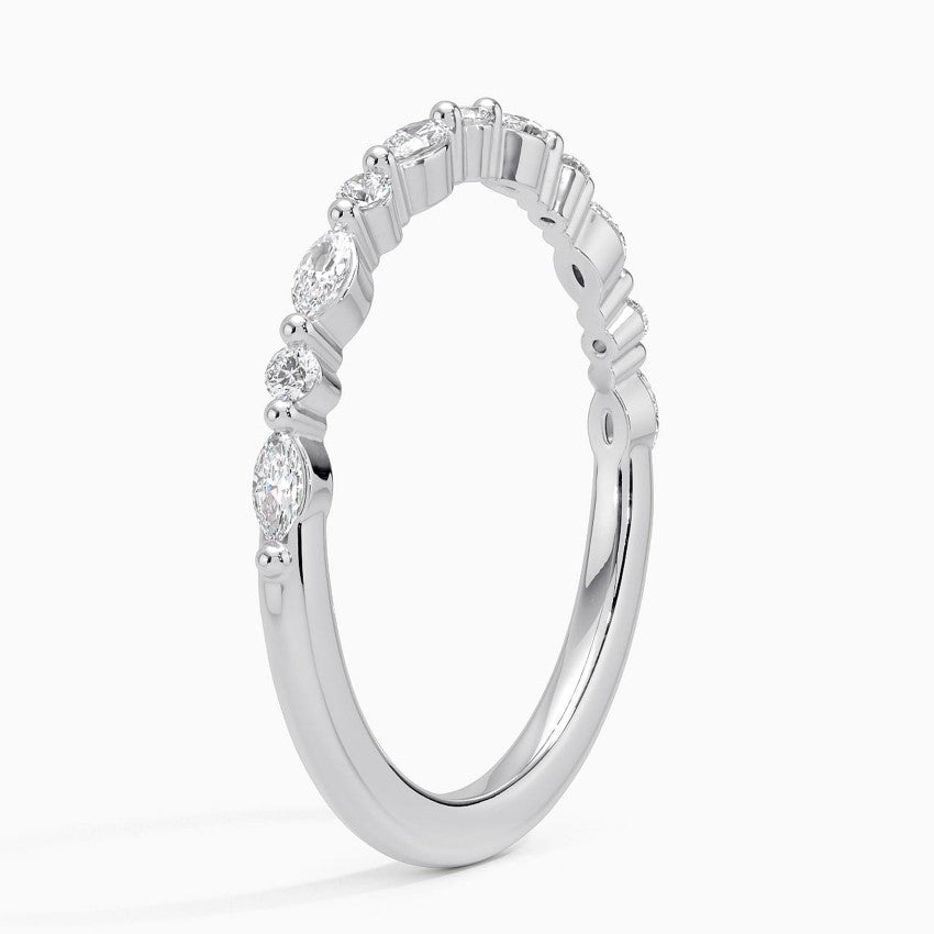 Half Eternity Lab Grown Diamond Ring Band 18K Gold - Reverie