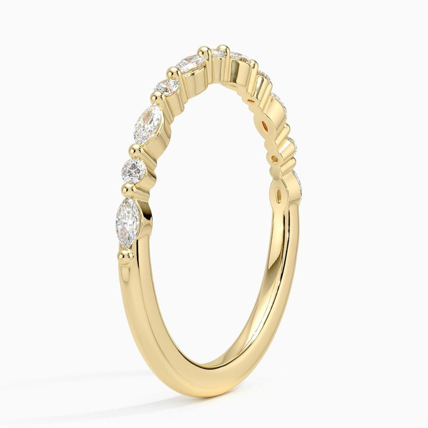 Half Eternity Lab Grown Diamond Ring Band 18K Gold - Reverie