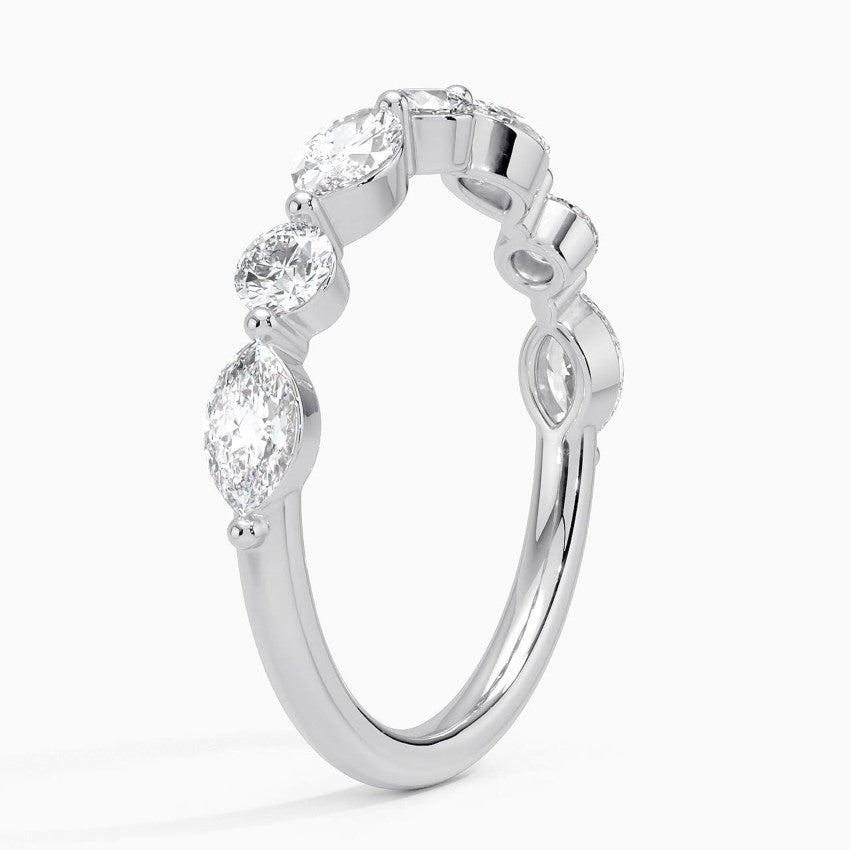 Half Eternity Lab Grown Diamond Ring Band 18K Gold - Reverie