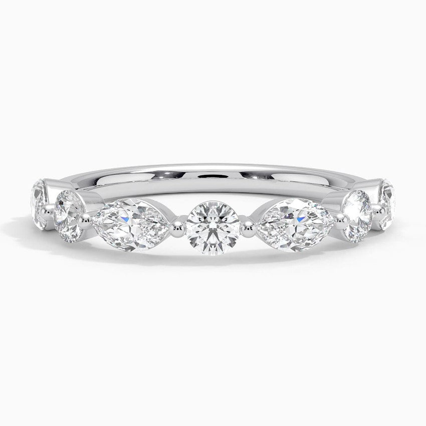 Half Eternity Lab Grown Diamond Ring Band 18K Gold - Reverie