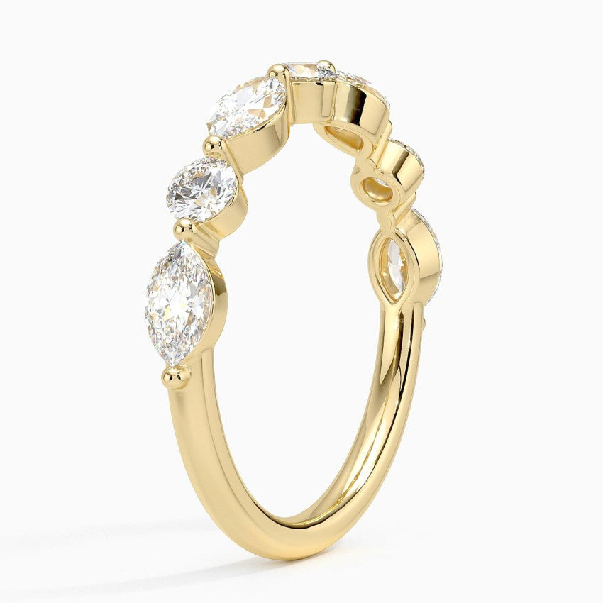 Half Eternity Lab Grown Diamond Ring Band 18K Gold - Reverie