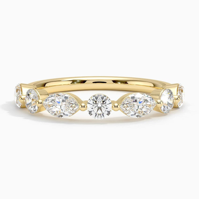 Half Eternity Lab Grown Diamond Ring Band 18K Gold - Reverie