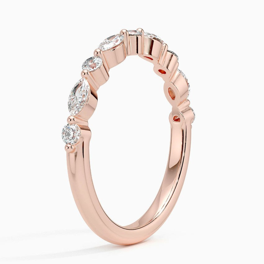 Half Eternity Lab Grown Diamond Ring Band 18K Gold - Reverie