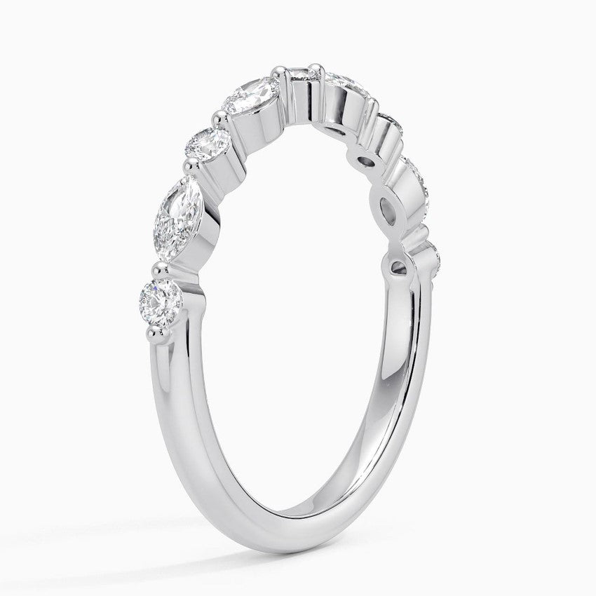 Half Eternity Lab Grown Diamond Ring Band 18K Gold - Reverie
