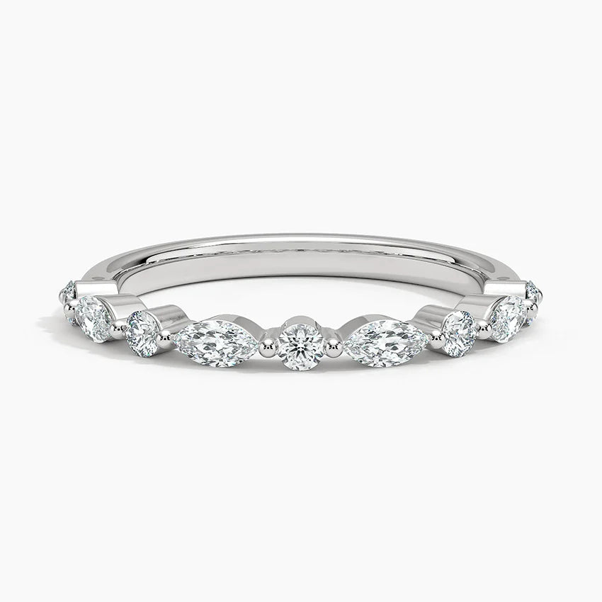Half Eternity Lab Grown Diamond Ring Band 18K Gold - Reverie