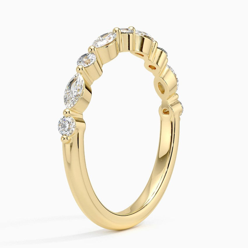 Half Eternity Lab Grown Diamond Ring Band 18K Gold - Reverie