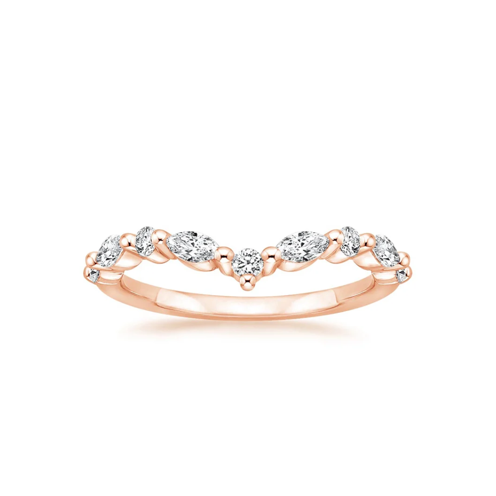 18K Solid Gold Antoinette Asscher Wedding Ring Set