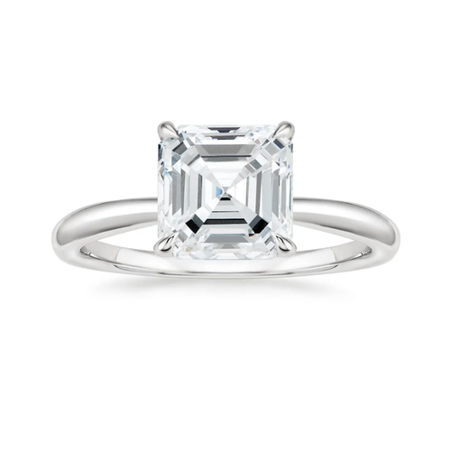 Antoinette Lab Diamond Ring Set in 18K Gold - Asscher