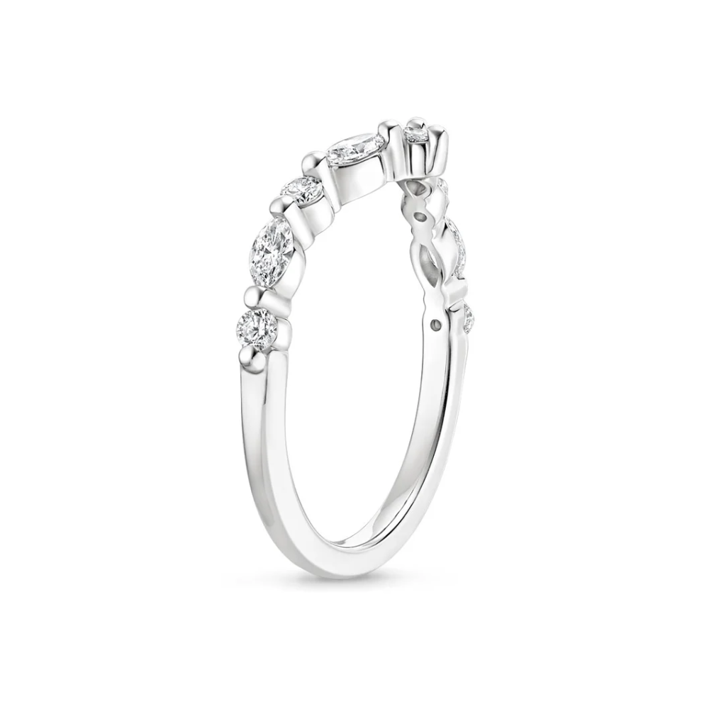 18K Solid Gold Antoinette Asscher Wedding Ring Set