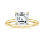 18K Solid Gold Antoinette Asscher Wedding Ring Set
