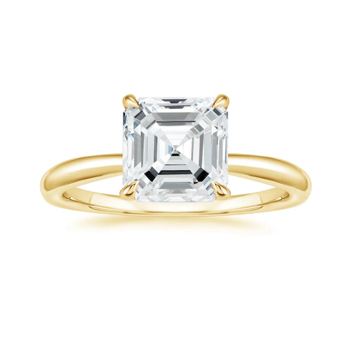 Antoinette Lab Diamond Ring Set in 18K Gold - Asscher