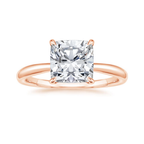 18K Solid Gold Antoinette Cushion Engagement Ring Set