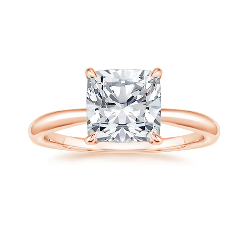 Antoinette Lab Diamond Ring Set in 18K Gold - Cushion
