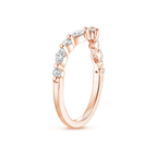 18K Solid Gold Antoinette Cushion Engagement Ring Set