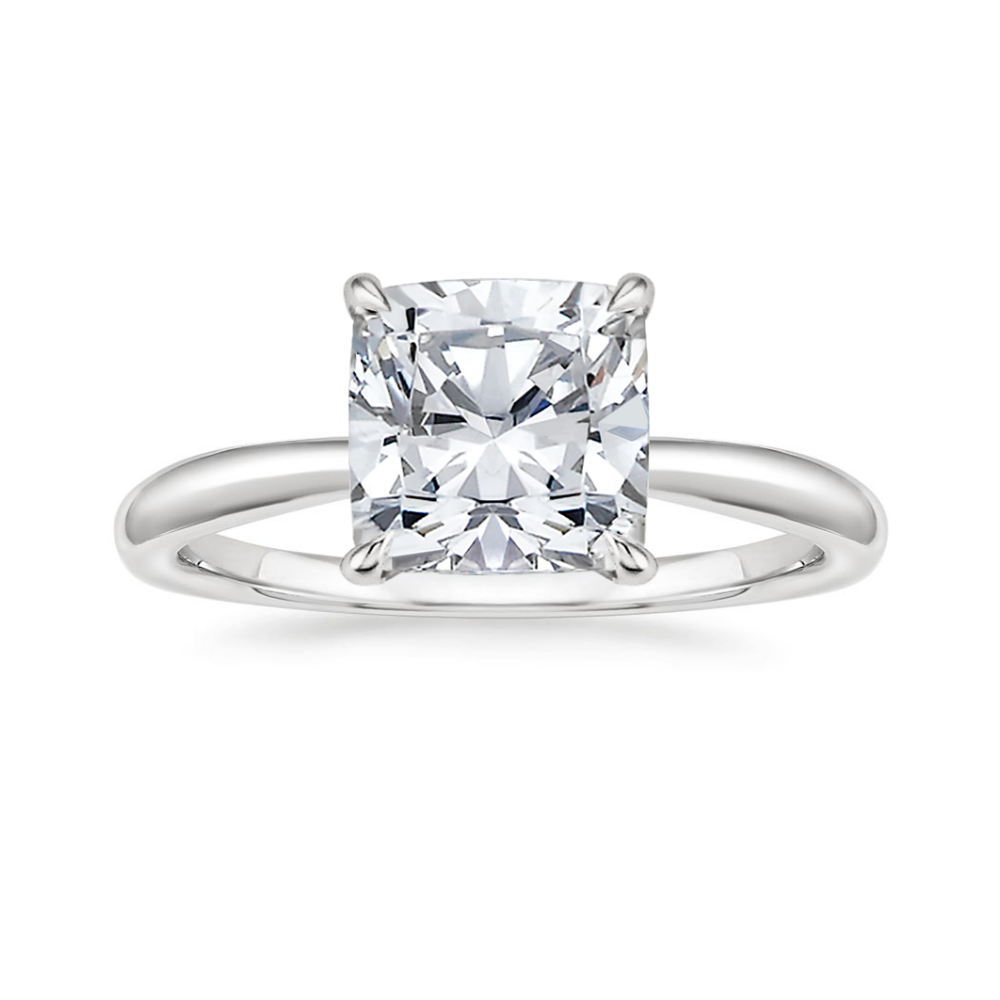 18K Solid Gold Antoinette Cushion Engagement Ring Set