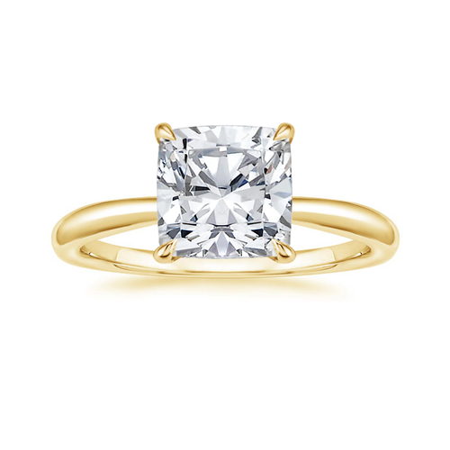 Antoinette Lab Diamond Ring Set in 18K Gold - Cushion