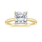 18K Solid Gold Antoinette Cushion Engagement Ring Set