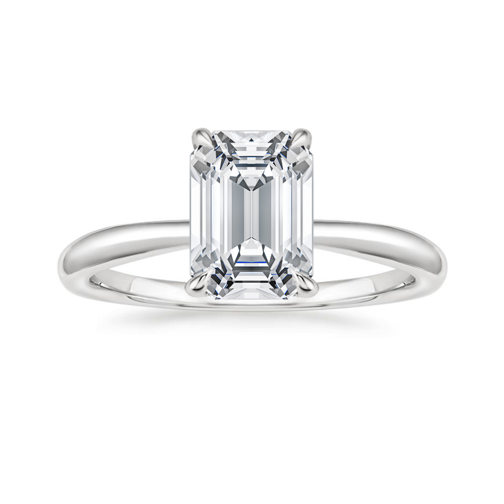 18K Solid Gold Antoinette Emerald Lab Diamond Ring Set