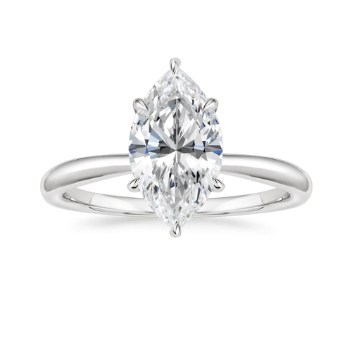 Antoinette Lab Diamond Ring Set in 18K Gold - Marquise