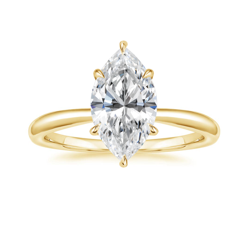 Antoinette Lab Diamond Ring Set in 18K Gold - Marquise