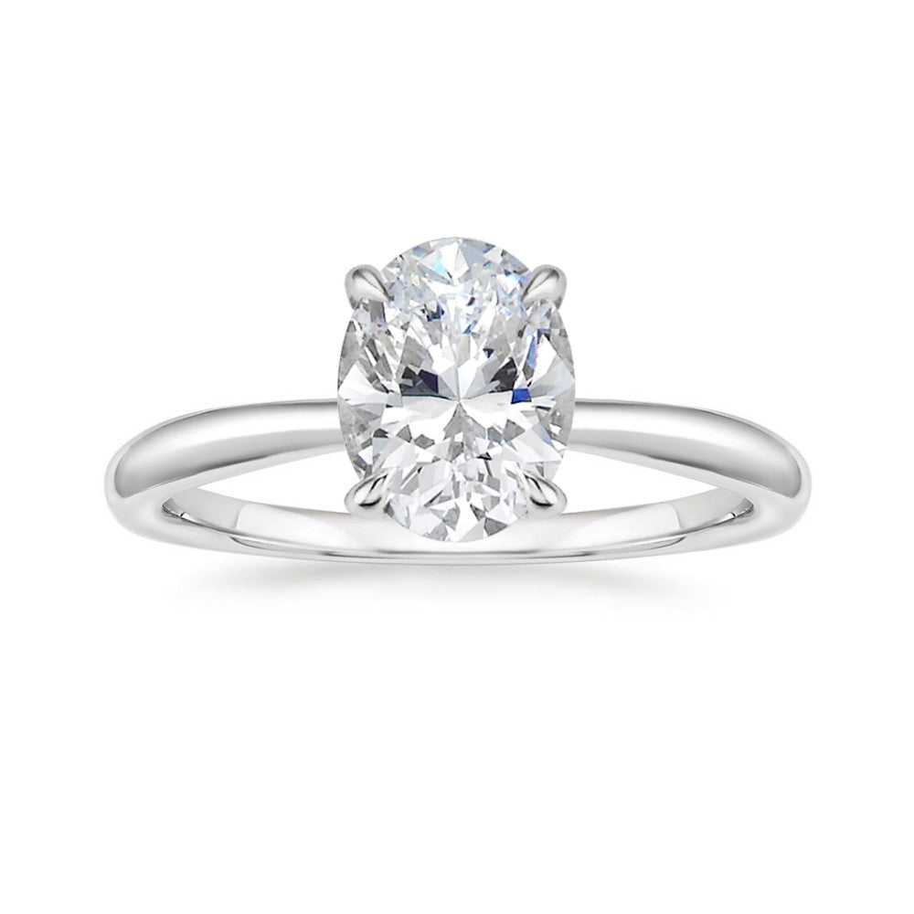 18K Solid Gold Antoinette Oval Lab Diamond Ring Set