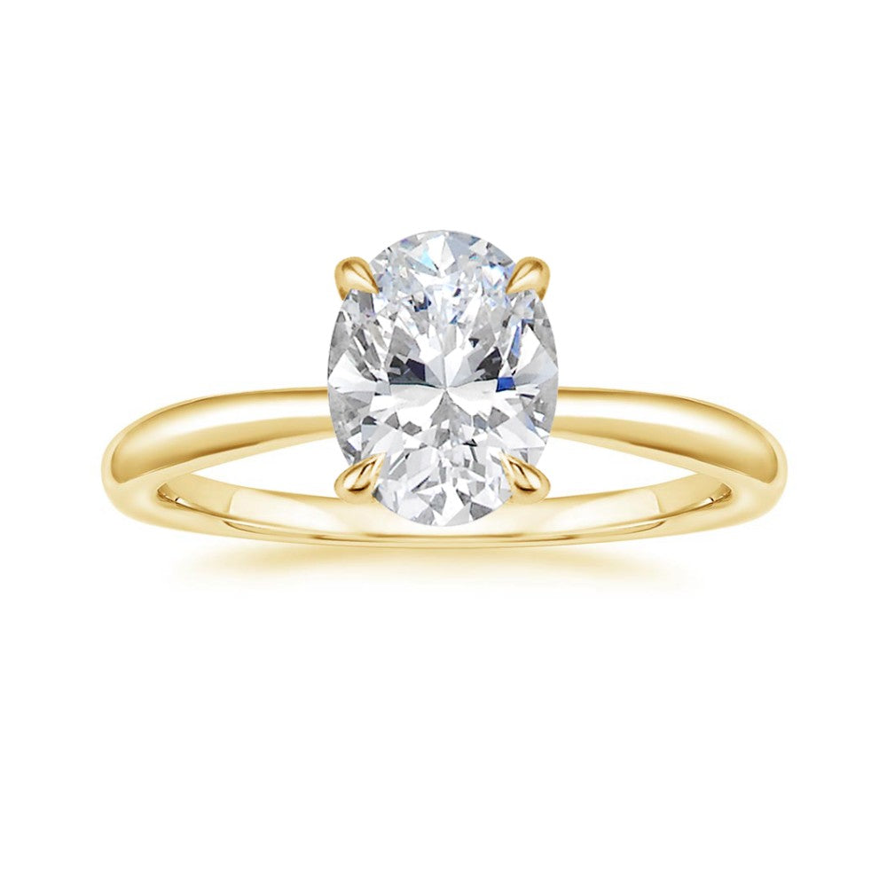 18K Solid Gold Antoinette Oval Lab Diamond Ring Set