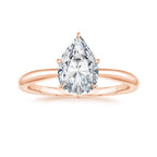 Pear Cut Solitaire & Marquise Contour Wedding Ring Set in Solid Gold