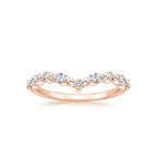 Pear Cut Solitaire & Marquise Contour Wedding Ring Set in Solid Gold