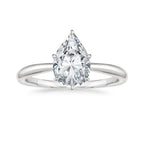 Pear Cut Solitaire & Marquise Contour Wedding Ring Set in Solid Gold