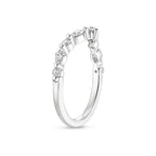 Pear Cut Solitaire & Marquise Contour Wedding Ring Set in Solid Gold