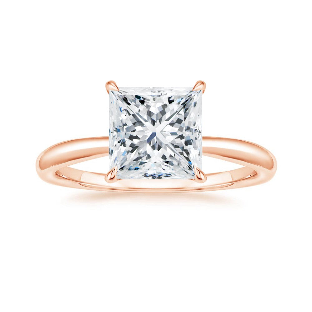 18K Solid Gold Antoinette Princess Lab Diamond Ring Set
