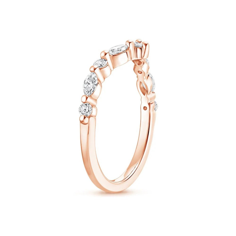18K Solid Gold Antoinette Princess Lab Diamond Ring Set