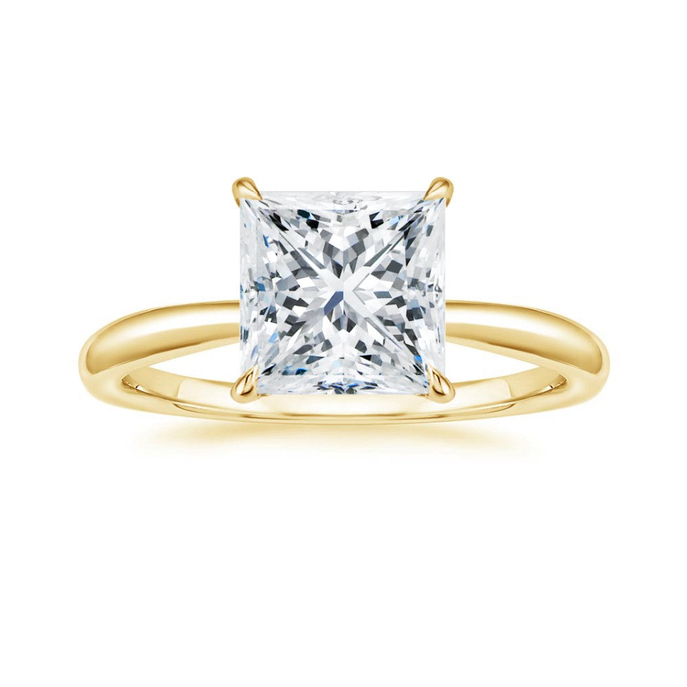 18K Solid Gold Antoinette Princess Lab Diamond Ring Set