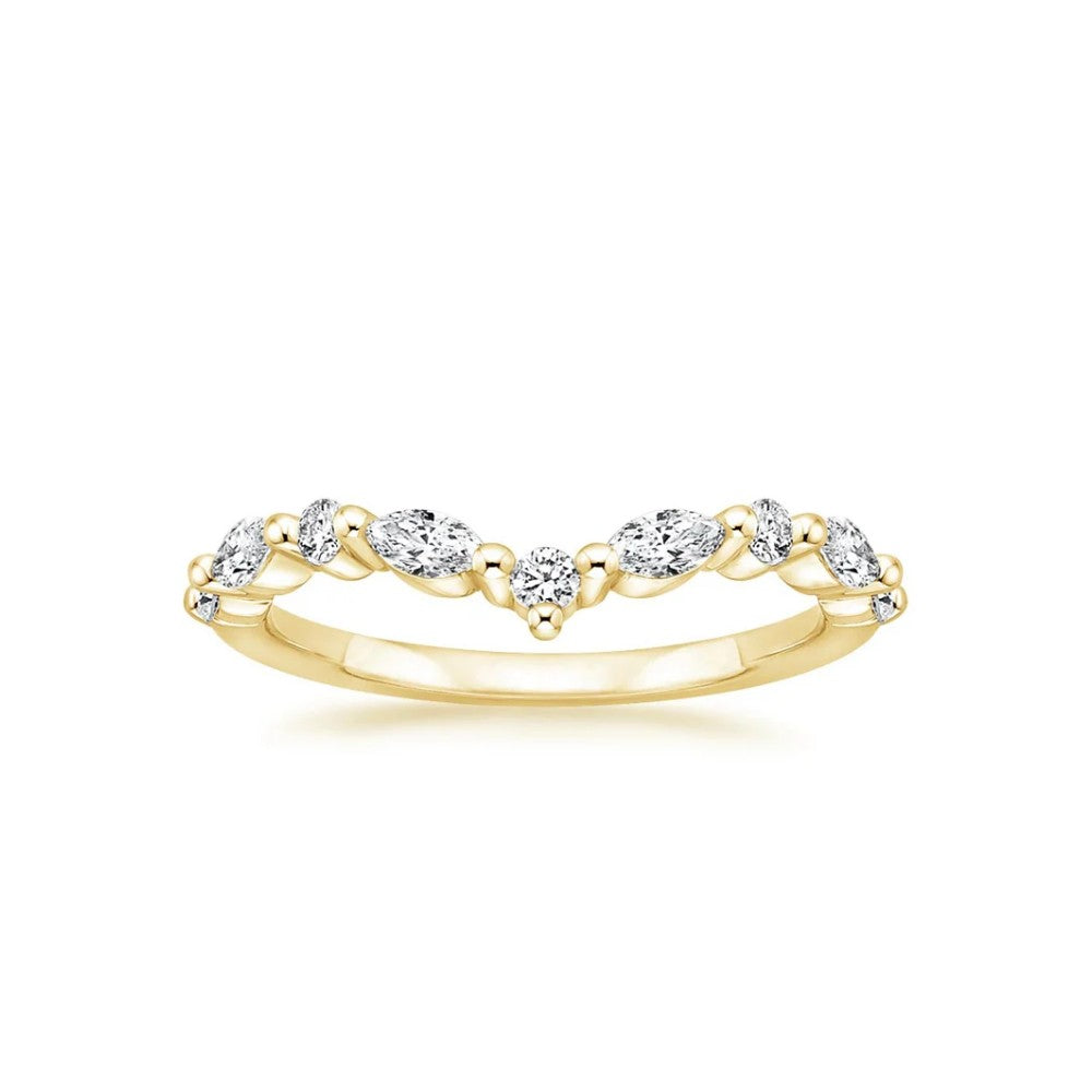 18K Solid Gold Antoinette Princess Lab Diamond Ring Set