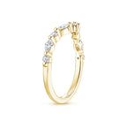 18K Solid Gold Antoinette Princess Lab Diamond Ring Set