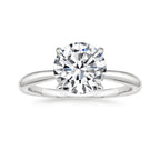 Round Cut Solitaire with Curved Marquise Diamond Chevron Bridal Ring Set in Solid Gold