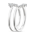 Pear Cut Tiara Curved Diamond Ring Jacket Enhancer Guard in Solid Gold⁠