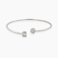 Baguette & Round Lab Diamond ( 1 ct. tw. ) Open Bangle Bracelet  18K Gold