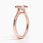 18K Solid Gold Asscher Bezel Lab Grown Diamond Ring