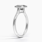 18K Solid Gold Asscher Bezel Lab Grown Diamond Ring