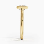 18K Solid Gold Asscher Bezel Lab Grown Diamond Ring