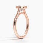 18K Solid Gold Cushion Bezel Diamond Engagement Ring