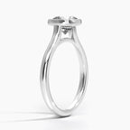 18K Solid Gold Cushion Bezel Diamond Engagement Ring